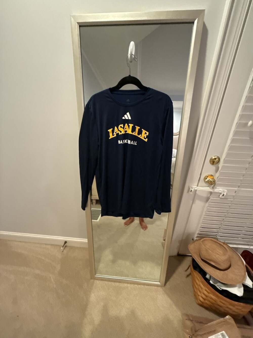 Adidas Lasalle Basketball Long Sleeve Size L Navy Blue New with Tags